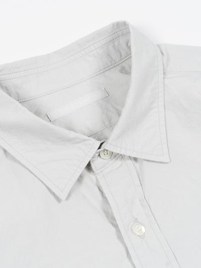 Regular Collar Relaxed Cotton Silk Shirt Stone