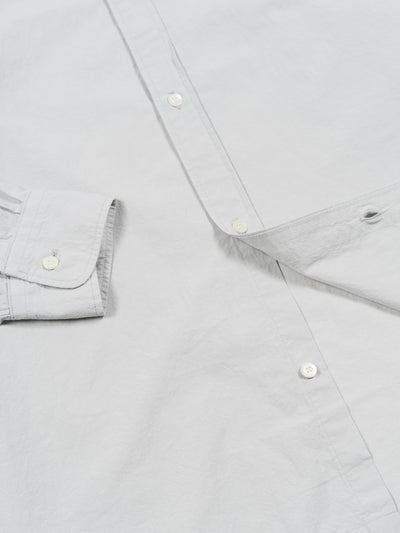 Regular Collar Relaxed Cotton Silk Shirt Stone
