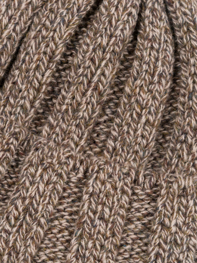 Rib Beanie Heather Brown