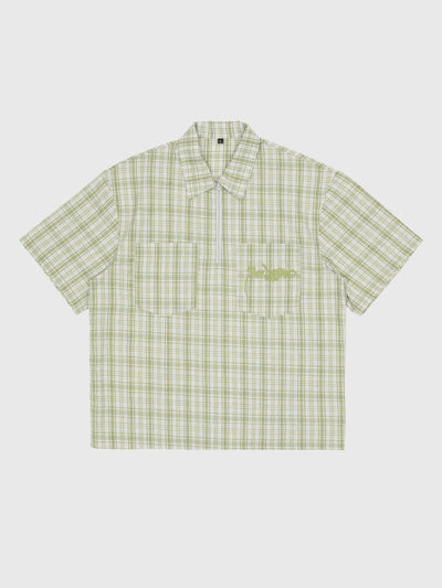 Half Zip Work Shirt Sage Grey