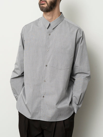 Regular Collar Shirt Grey Check