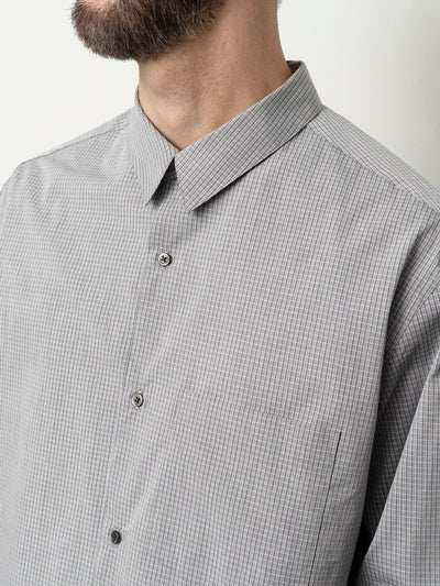 Regular Collar Shirt Grey Check