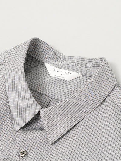 Regular Collar Shirt Grey Check