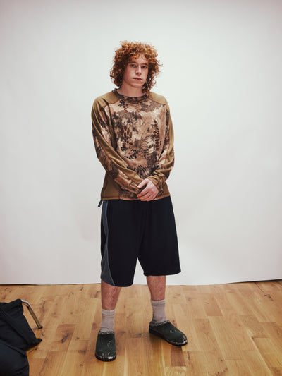 Grid Fleece Shorts Black Charcoal/Silver