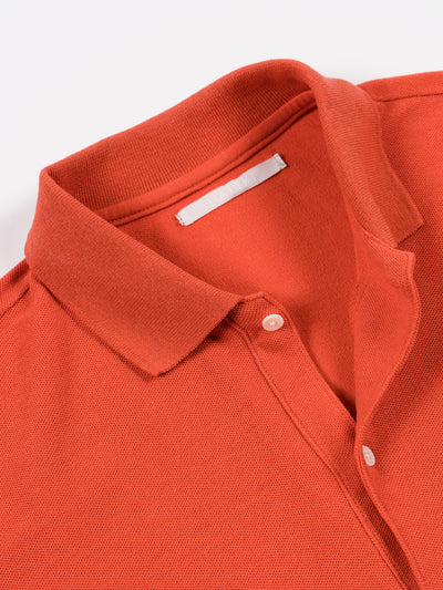 Seed Stitched Polo S/S Tee Orange
