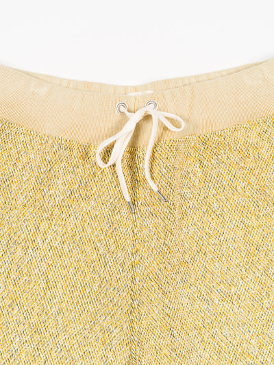 Silk Cotton Jacquard Fleece Shorts Yellow