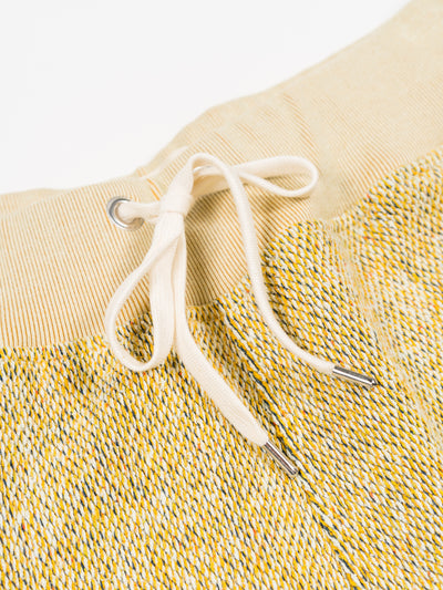 Silk Cotton Jacquard Fleece Shorts Yellow