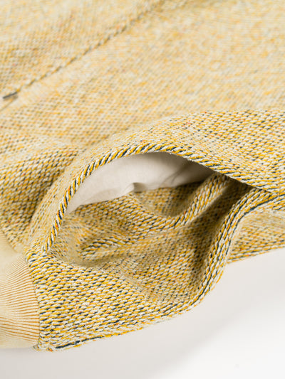 Silk Cotton Jacquard Fleece Shorts Yellow