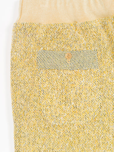 Silk Cotton Jacquard Fleece Shorts Yellow