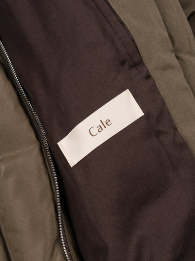 Silk Plainweave Down Jacket Brown