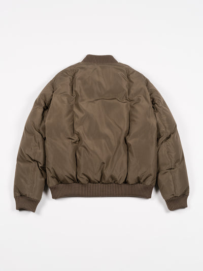 Silk Plainweave Down Jacket Brown