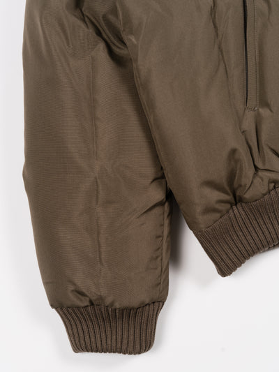 Silk Plainweave Down Jacket Brown