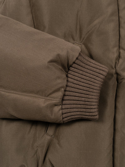 Silk Plainweave Down Jacket Brown