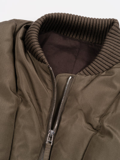 Silk Plainweave Down Jacket Brown