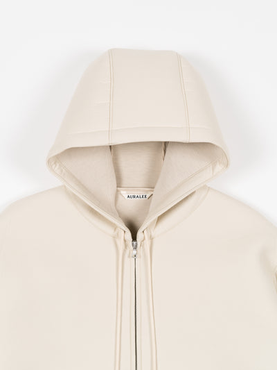 Sponge Tropical Wool Zip Hoodie Ivory | Layers | Meridian