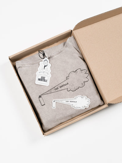 Spray Can Hoodie Washed & Distressed Grey