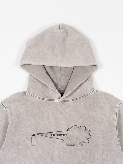 Spray Can Hoodie Washed & Distressed Grey