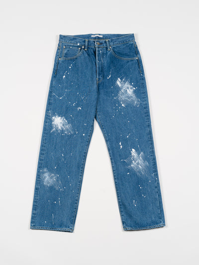 Straight Denim Used Blue Painted