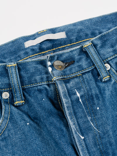 Straight Denim Used Blue Painted