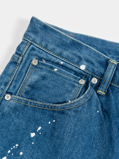 Straight Denim Used Blue Painted