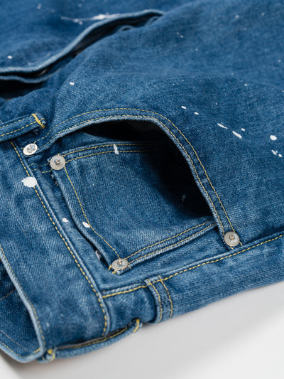 Straight Denim Used Blue Painted