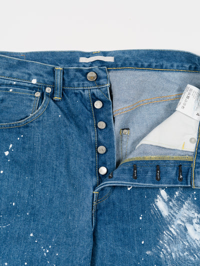 Straight Denim Used Blue Painted