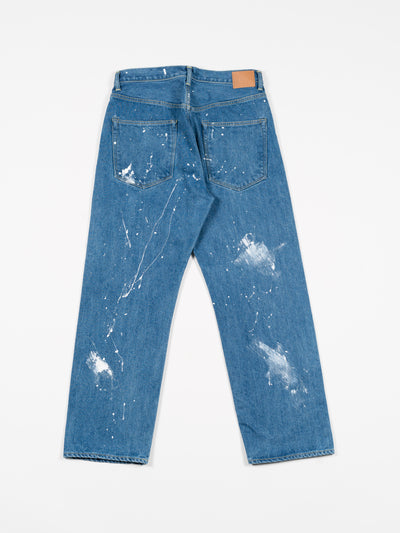 Straight Denim Used Blue Painted