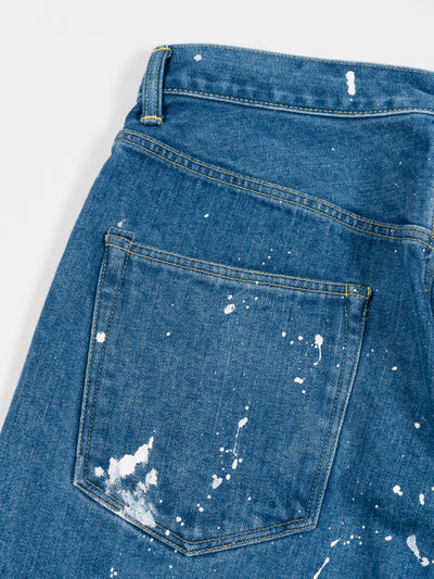 Straight Denim Used Blue Painted