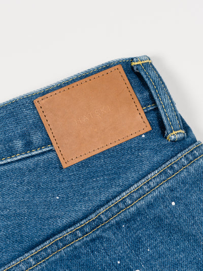 Straight Denim Used Blue Painted