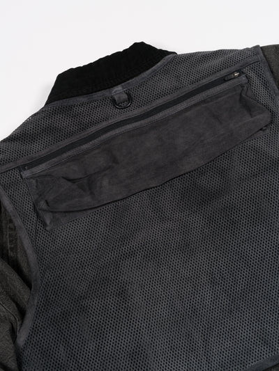 Suede Mesh Vest Black