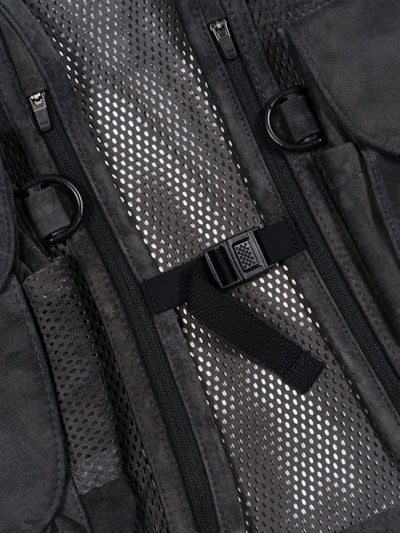 Suede Mesh Vest Black
