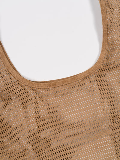 Suede Tote Bag Beige