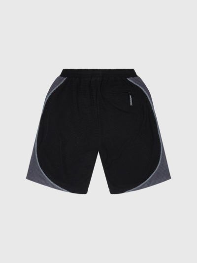 Grid Fleece Shorts Black Charcoal/Silver
