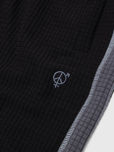 Grid Fleece Shorts Black Charcoal/Silver