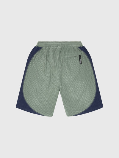 Grid Fleece Shorts Sage/Navy
