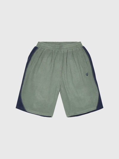 Grid Fleece Shorts Sage/Navy