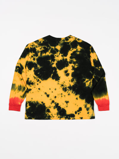 Tie Dye L/S Tee A Black Orange