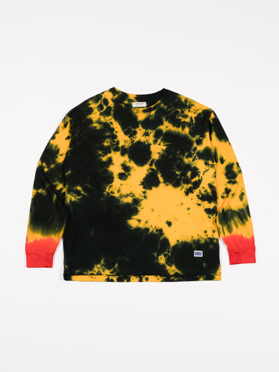 Tie Dye L/S Tee A Black Orange