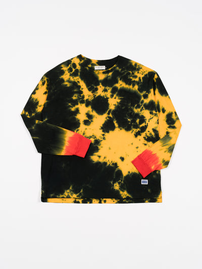 Tie Dye L/S Tee A Black Orange