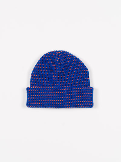 Waffle Beanie Blue Orange