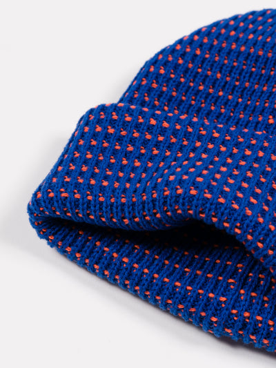 Waffle Beanie Blue Orange