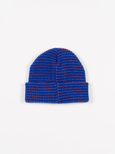 Waffle Beanie Blue Orange