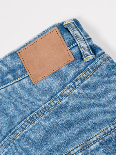 Wide Tapered Denim Used Ice Blue