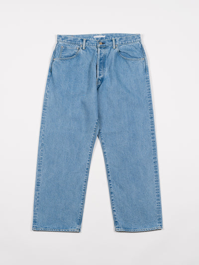 Wide Tapered Denim Used Ice Blue