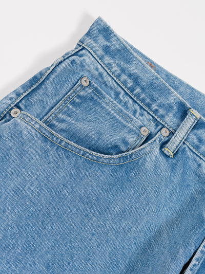 Wide Tapered Denim Used Ice Blue