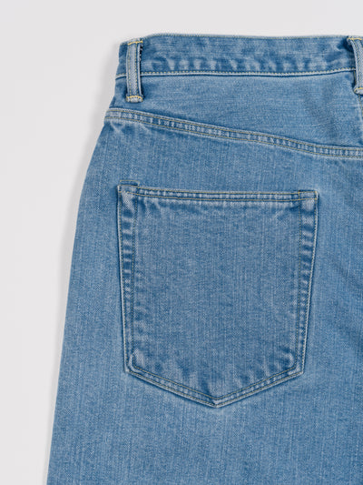 Wide Tapered Denim Used Ice Blue