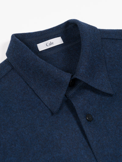 Wool Felt Overshirt Blue