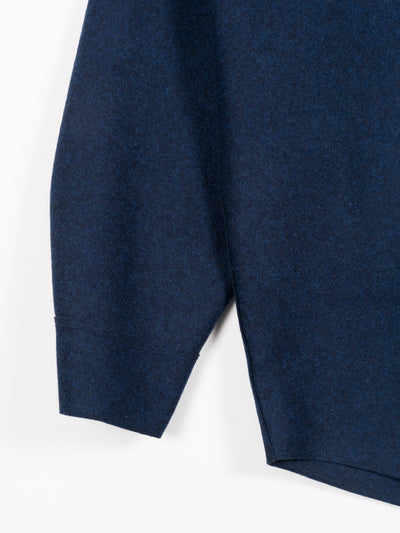 Wool Felt Overshirt Blue