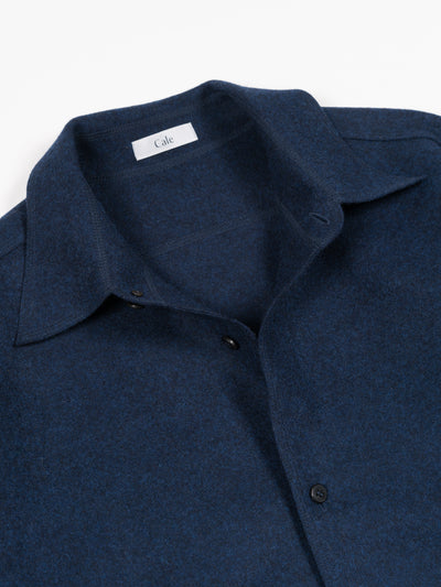 Wool Felt Overshirt Blue