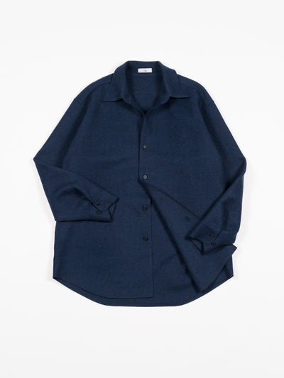 Wool Felt Overshirt Blue